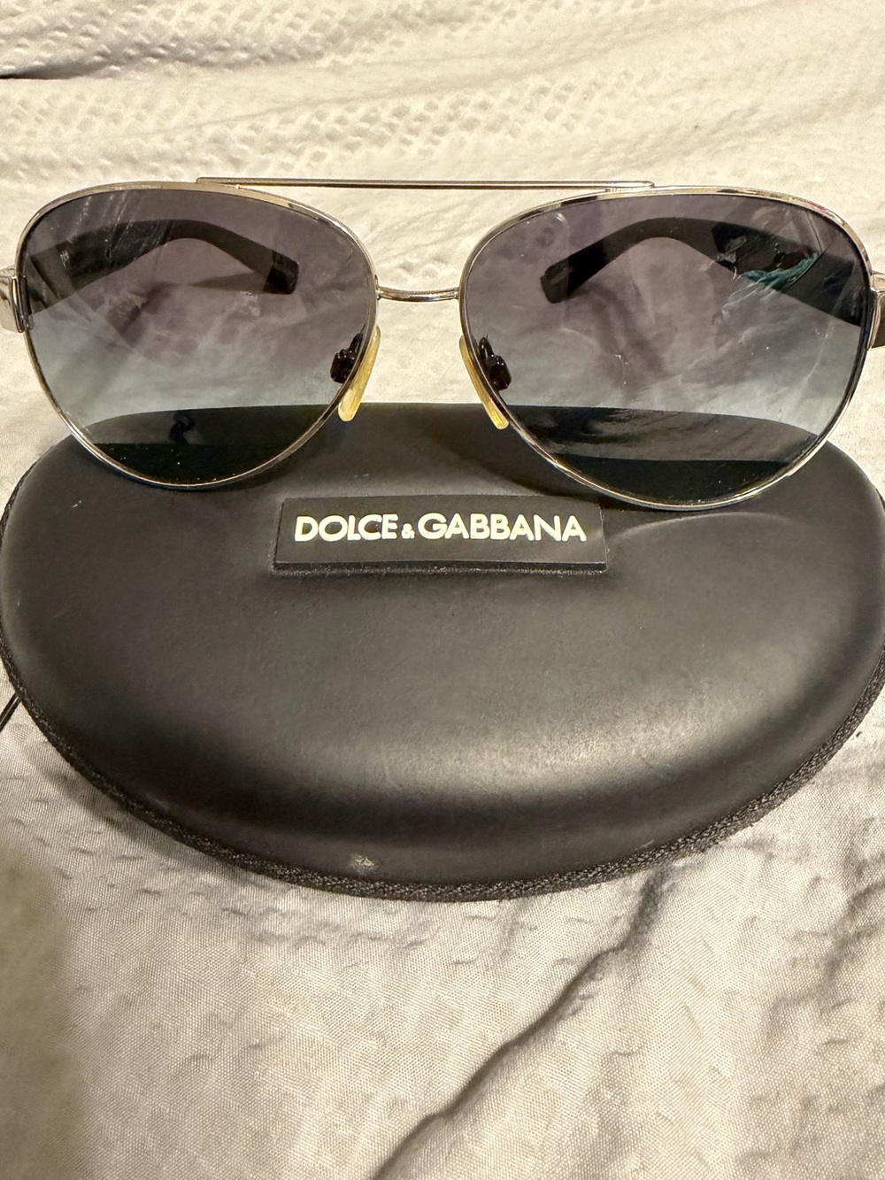Dolce & Gabbana Black Aviator Sunglasses